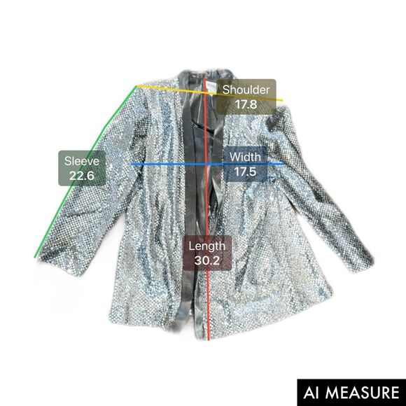 Silver Sequin 2-Piece Pant Jacket Top Set – Size 14 R&M Richards  By Karen Wong - Picture 10 of 11